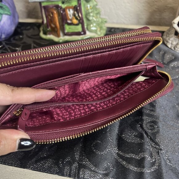 Kate Spade NY Cherry Large Double Zipper Leather Wallet - Picture 4 of 10